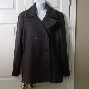 Old Navy wool blend double breasted pea coat Sz L NWOT